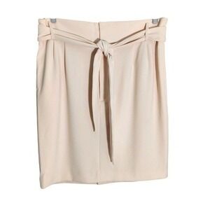 DKNY Skirt Women 16 Cream Office Chic‎ Pencil Belted Stretch Secretary Career